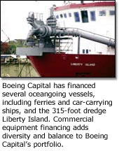 Boeing Capital has financed several ocean-going vessels