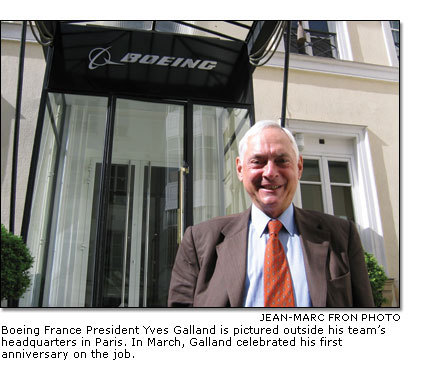Boeing France President Yves Galland is pictured outside his team's headquarters in Paris.
