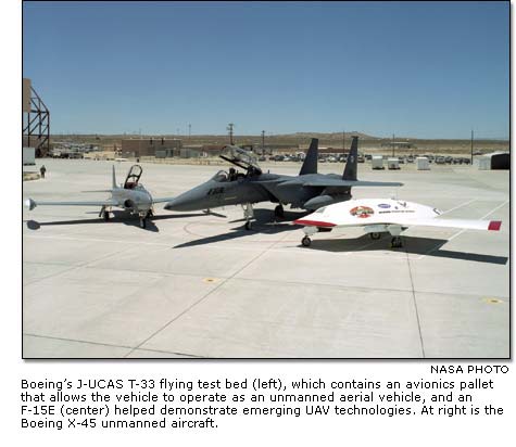 J-UCAS T-33, F-15E and X-45